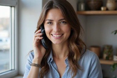 Customer service representative on the phone