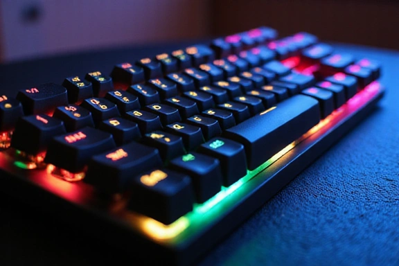 Mechanical gaming keyboard with RGB lighting