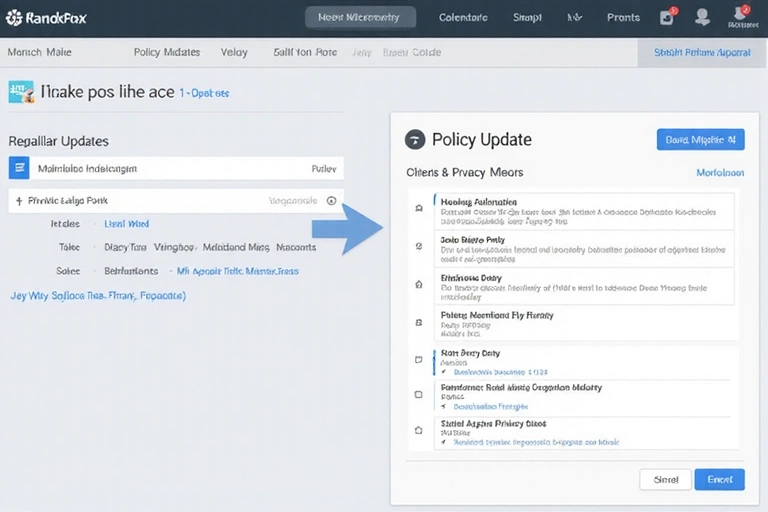 A calendar with a 'Policy Update' notification, symbolizing regular review and updates of the privacy policy.