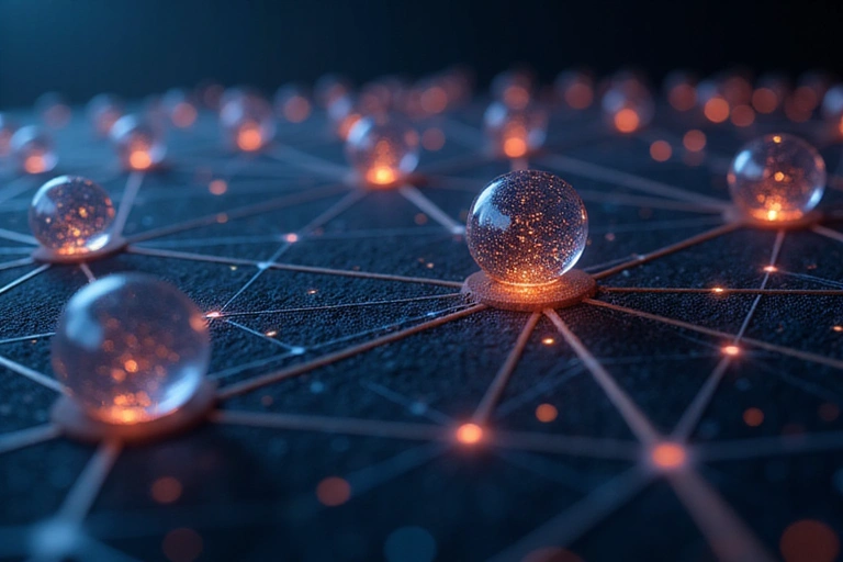 An abstract image showing data packets moving securely through a network, symbolizing data usage for service provision and analytics.